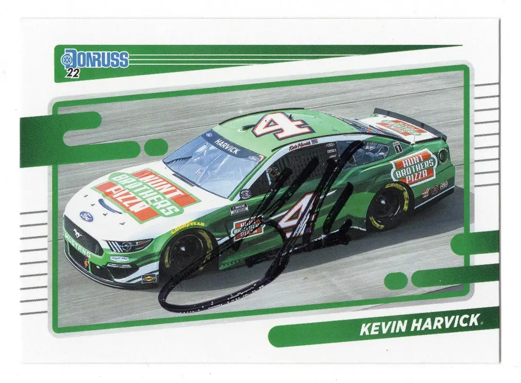 Autographed Kevin Harvick 2022 Donruss Racing (#4 Hunt Brothers Pizza Car) Signed Nascar Collectible Trading Card With Coa 1