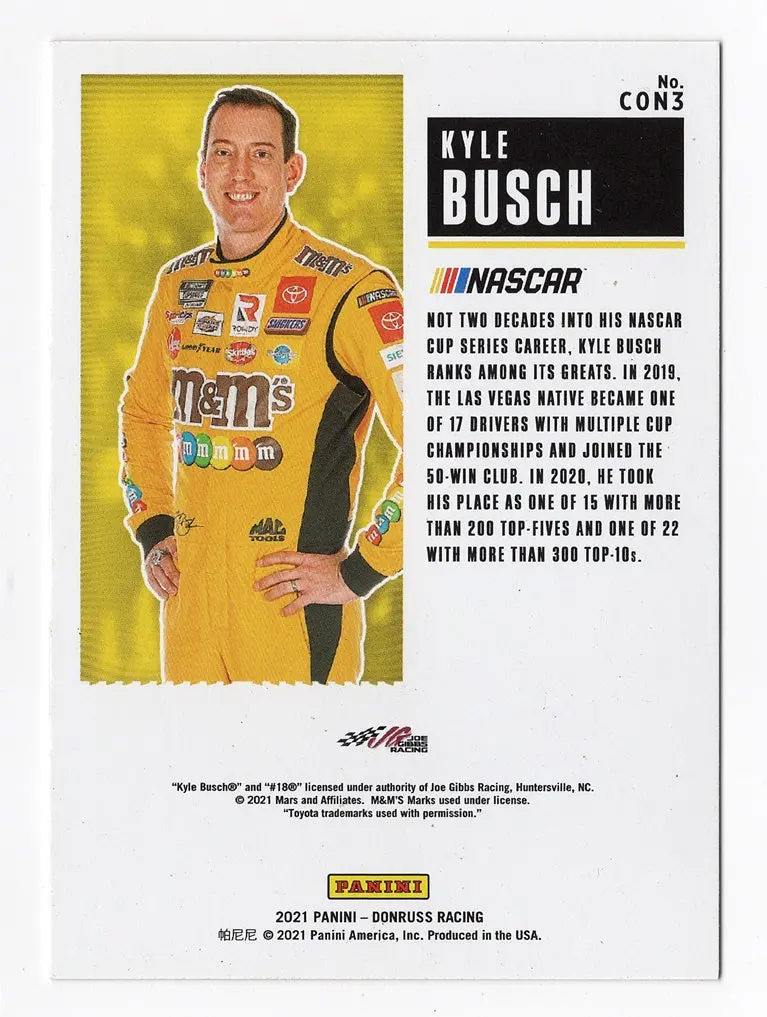Autographed Kyle Busch 2021 Donruss Racing Contenders Ticket Rare Insert Signed Nascar Collectible Trading Card With Coa 2