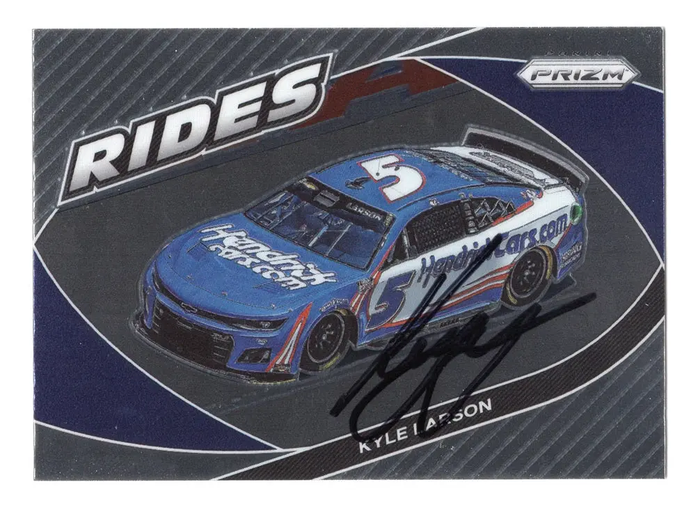 Autographed Kyle Larson 2022 Panini Prizm Racing Rides Signed Nascar Collectible Trading Card With Coa 1