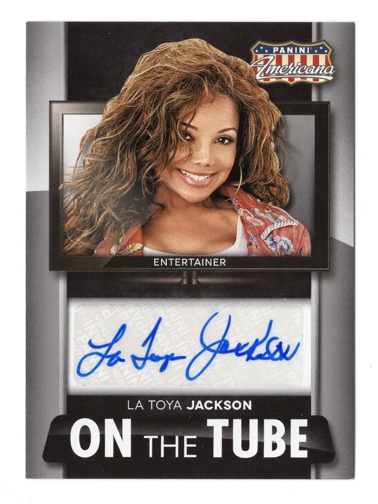 Autographed La Toya Jackson 2015 Panini Americana Signatures On The Tube (Jackson Family) Signed Collectible Insert Trading Card 1