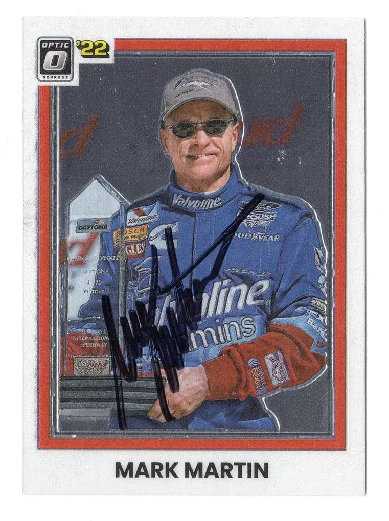 Autographed Mark Martin 2022 Donruss Optic Racing Epic Swag (#6 Valvoline) Daytona Win Signed Collectible Nascar Trading Card With Coa 1