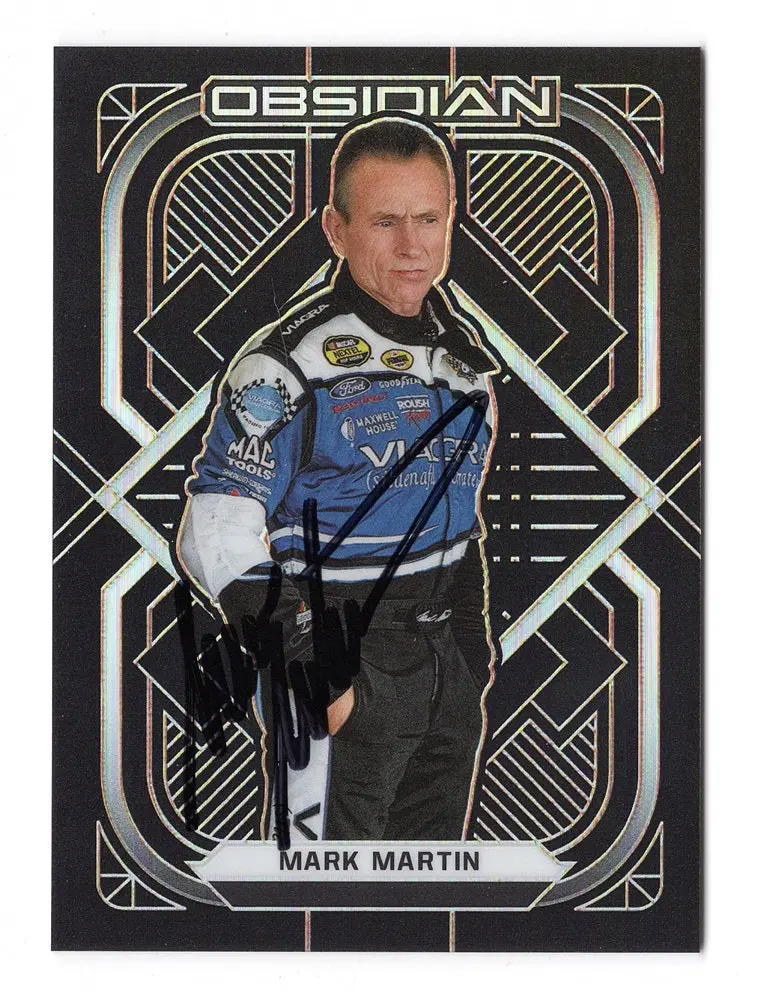 Autographed Mark Martin 2022 Panini Chronicles Racing Obsidian (#6 Viagra Team) Signed Nascar Collectible Trading Card With Coa 1