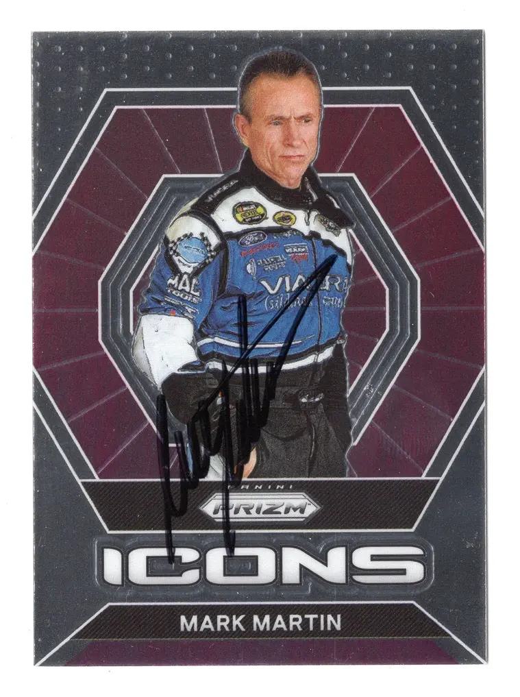 Autographed Mark Martin 2022 Panini Prizm Racing Icons (#6 Viagra Team) Signed Nascar Collectible Trading Card With Coa 1