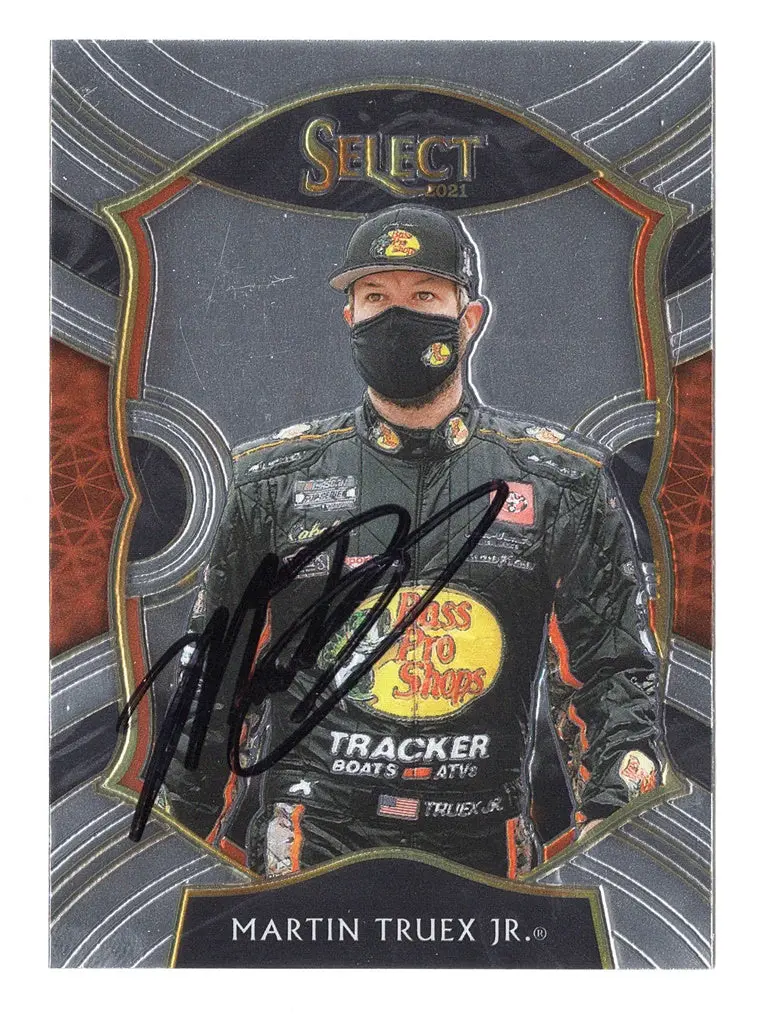 Autographed Martin Truex Jr. 2021 Panini Chronicles Racing Select (#19 Bass Pro Shops Team) Signed Nascar Collectible Trading Card With Coa 1
