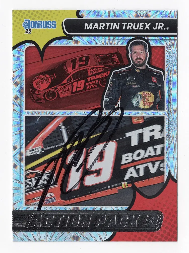 Autographed Martin Truex Jr. 2022 Donruss Racing Action Packed Rare Insert Signed Nascar Collectible Trading Card With Coa 1