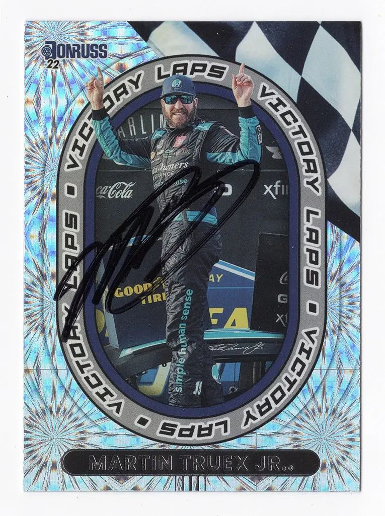 Autographed Martin Truex Jr. 2022 Donruss Racing Victory Laps (Darlington Race Win) Rare Insert Signed Nascar Collectible Trading Card With Coa 1