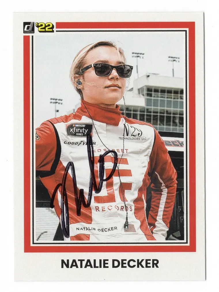 Autographed Natalie Decker 2022 Donruss Racing Nat (#23 Red Street Records) Xfinity Series Signed Nascar Collectible Trading Card With Coa 1