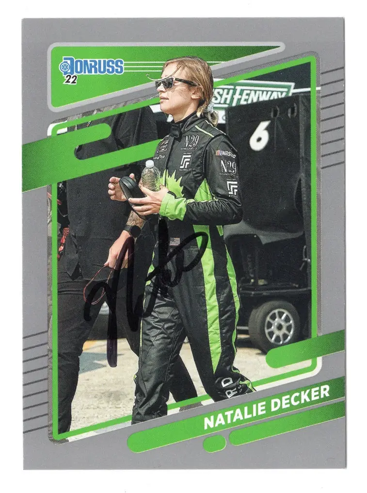 Autographed Natalie Decker 2022 Donruss Racing Rare Gray Parallel (#23 Nerd Focus Energy) Xfinity Series Insert Signed Nascar Collectible Trading Card With Coa 1