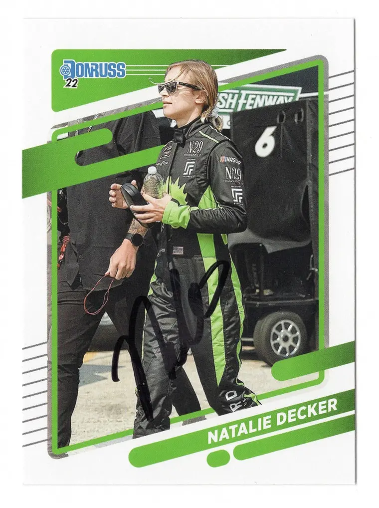 Autographed Natalie Decker 2022 Donruss Racing (#23 Nerd Focus Energy) Xfinity Series Signed Nascar Collectible Trading Card With Coa 1