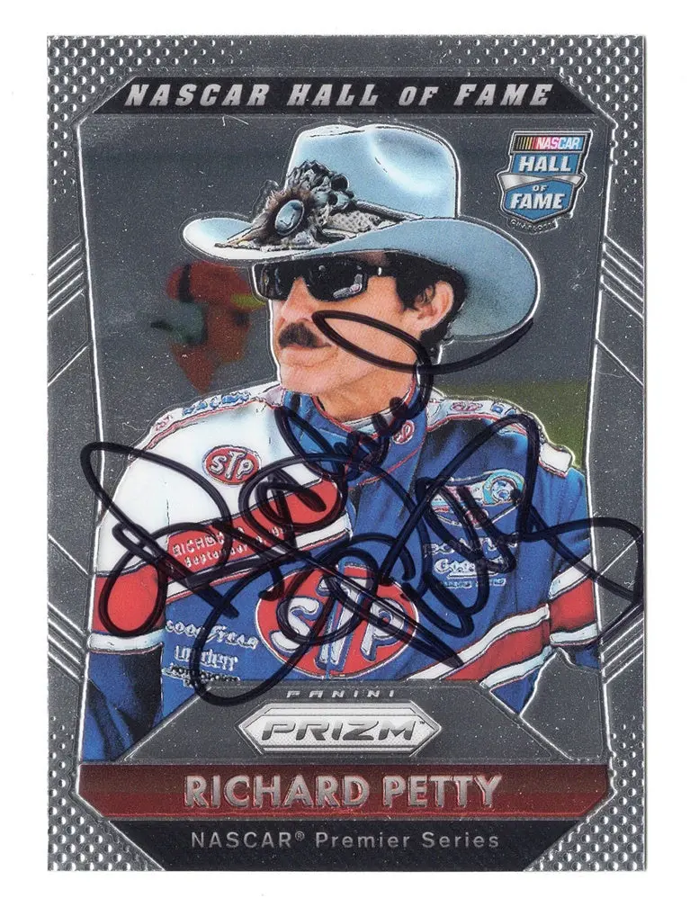 Autographed Richard Petty 2016 Panini Prizm Racing Nascar Hall Of Fame (Cowboy Hat) Signed Collectible Nascar Trading Card With Coa 1