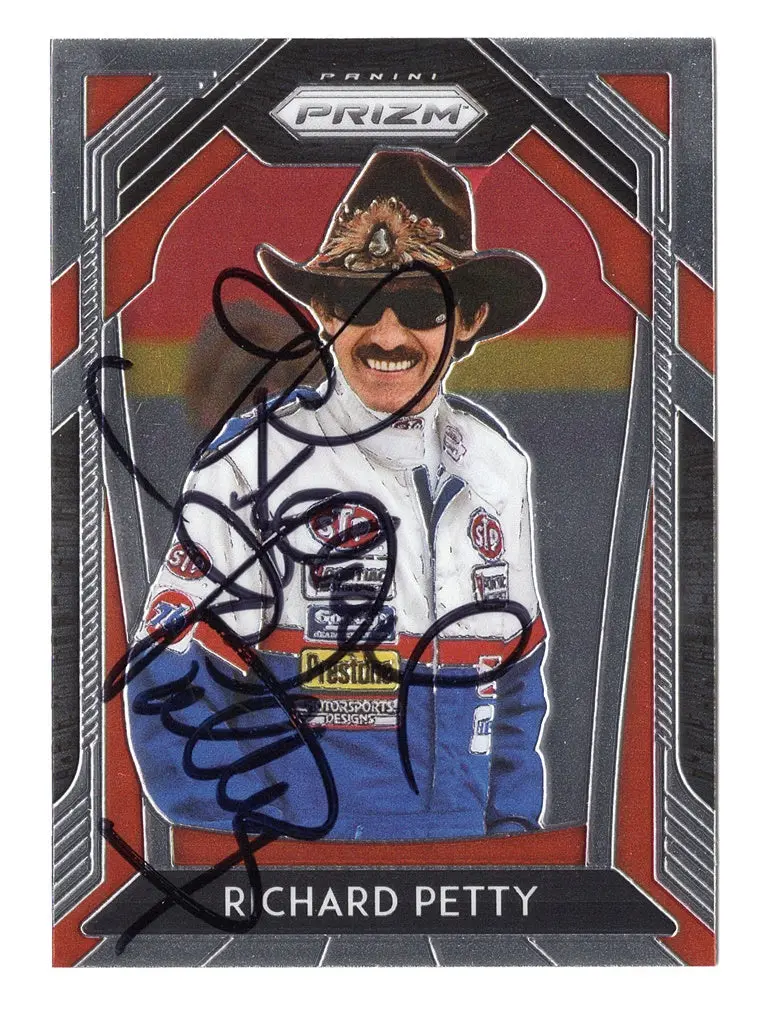 Autographed Richard Petty 2020 Panini Prizm Racing Cowboy Hat (#43 Stp Driver) Signed Collectible Nascar Trading Card With Coa 1