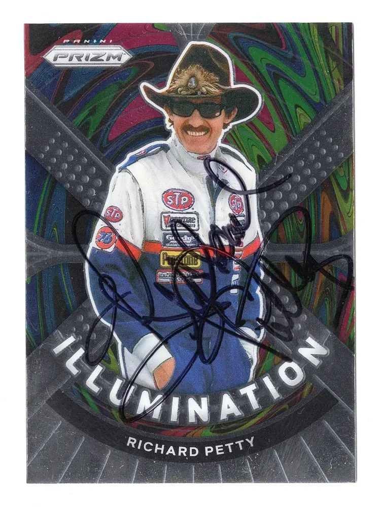Autographed Richard Petty 2021 Panini Prizm Racing Illumination Rare Insert Signed Nascar Collectible Trading Card With Coa 1