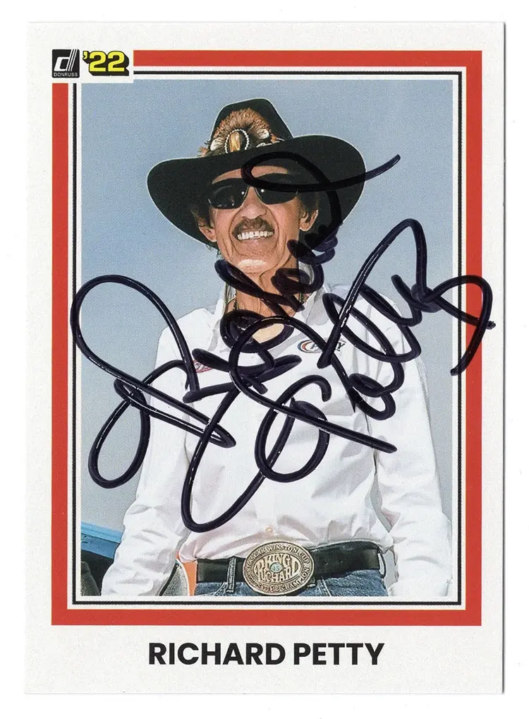 Autographed Richard Petty 2022 Donruss Racing The King (Cowboy Hat) Signed Collectible Nascar Trading Card With Coa 1