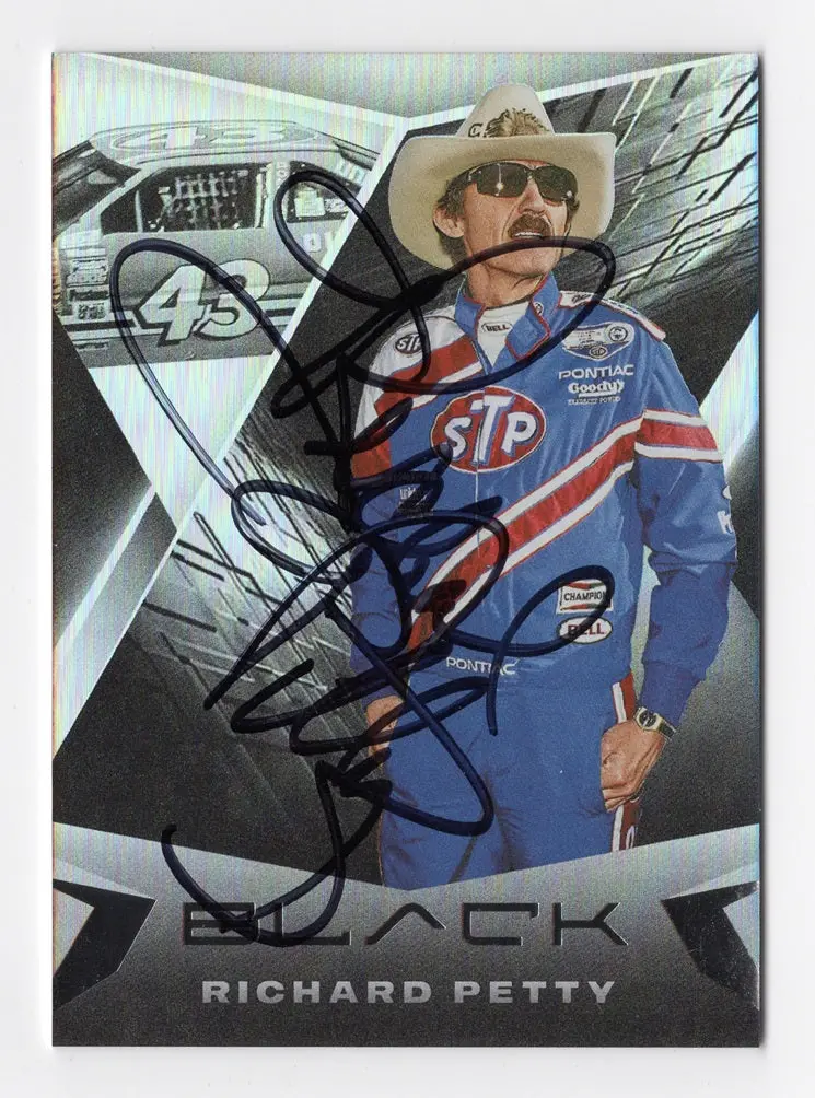 Autographed Richard Petty 2022 Panini Chronicles Black Racing Signed Nascar Collectible Trading Card With Coa 1