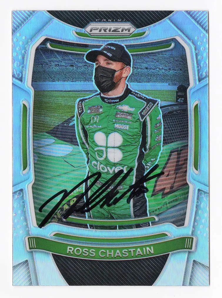 Autographed Ross Chastain 2021 Panini Prizm Racing Rare Silver Prizm Insert Signed Nascar Collectible Trading Card With Coa 1