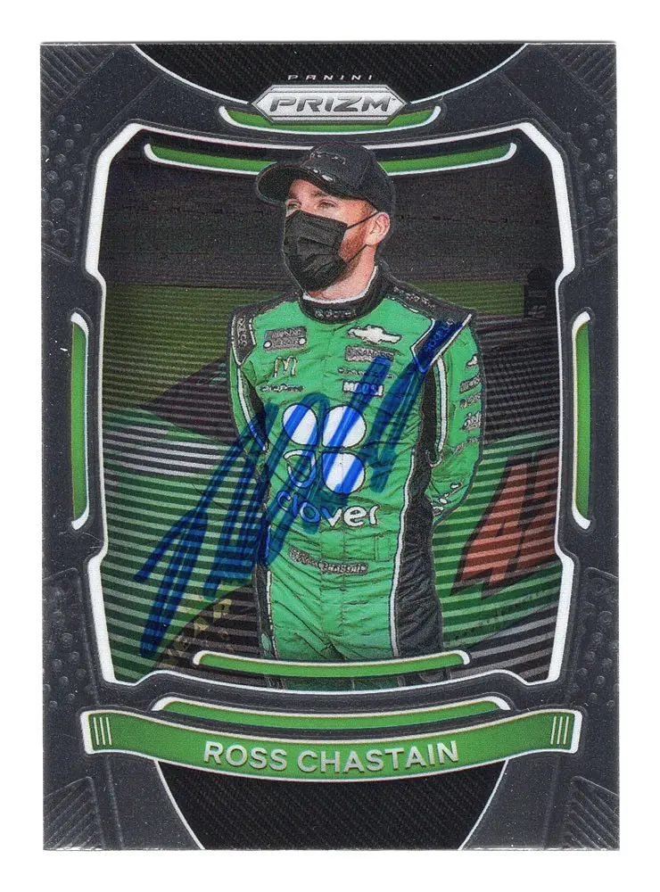Autographed Ross Chastain 2021 Panini Prizm Racing (#42 Clover Ganassi Team) Signed Nascar Collectible Trading Card With Coa 1