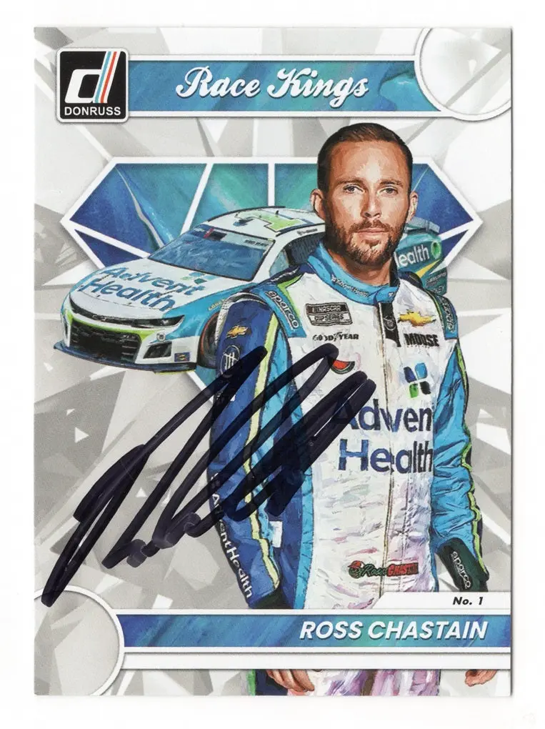 Autographed Ross Chastain 2023 Donruss Racing Race Kings (#1 Trackhouse Team) Signed Nascar Collectible Trading Card With Coa 1