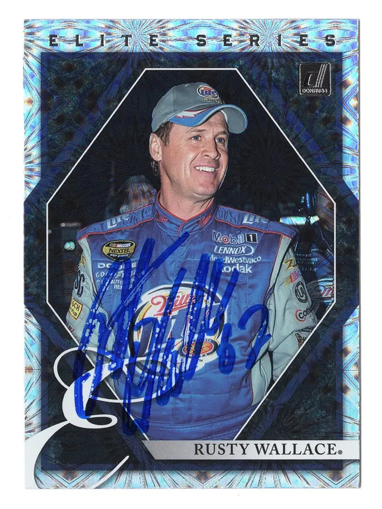 Autographed Rusty Wallace 2022 Donruss Racing Elite Series (#2 Miller Lite Team) Signed Collectible Nascar Trading Card With Coa 1