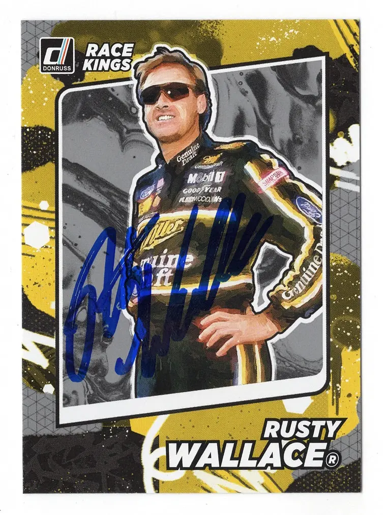 Autographed Rusty Wallace 2022 Donruss Racing Race Kings (Rare Gray Parallel Insert) Signed Collectible Nascar Trading Card With Coa 1