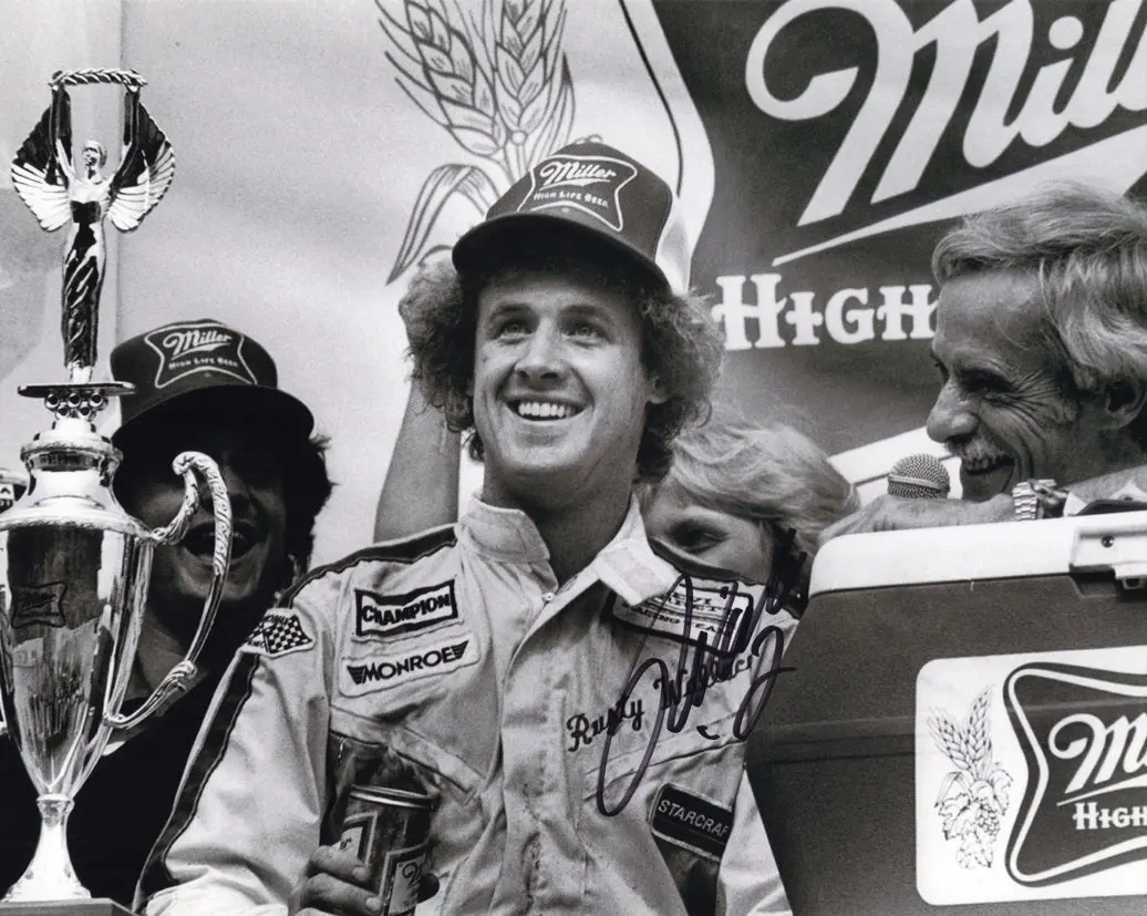 Autographed Rusty Wallace #27 Miller High Life Race Victory (Victory Lane) Vintage Signed 8X10 Inch Picture Nascar Photo With Coa 1