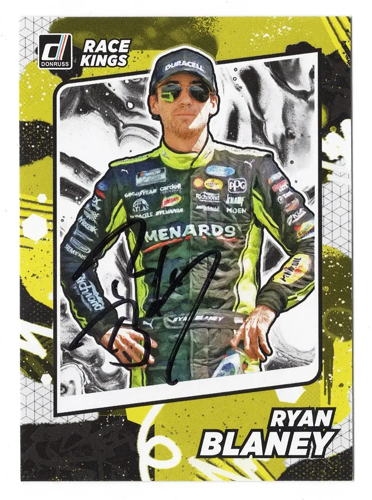 Autographed Ryan Blaney 2022 Donruss Racing Race Kings (Team Penske) Signed Nascar Collectible Trading Card With Coa 1