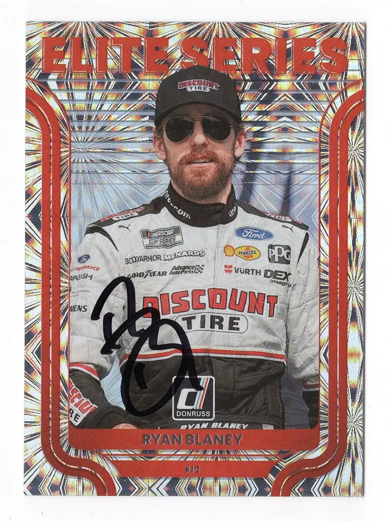 Autographed Ryan Blaney 2023 Donruss Racing Elite Series (Championship Season) Insert Signed Nascar Collectible Trading Card With Coa 1