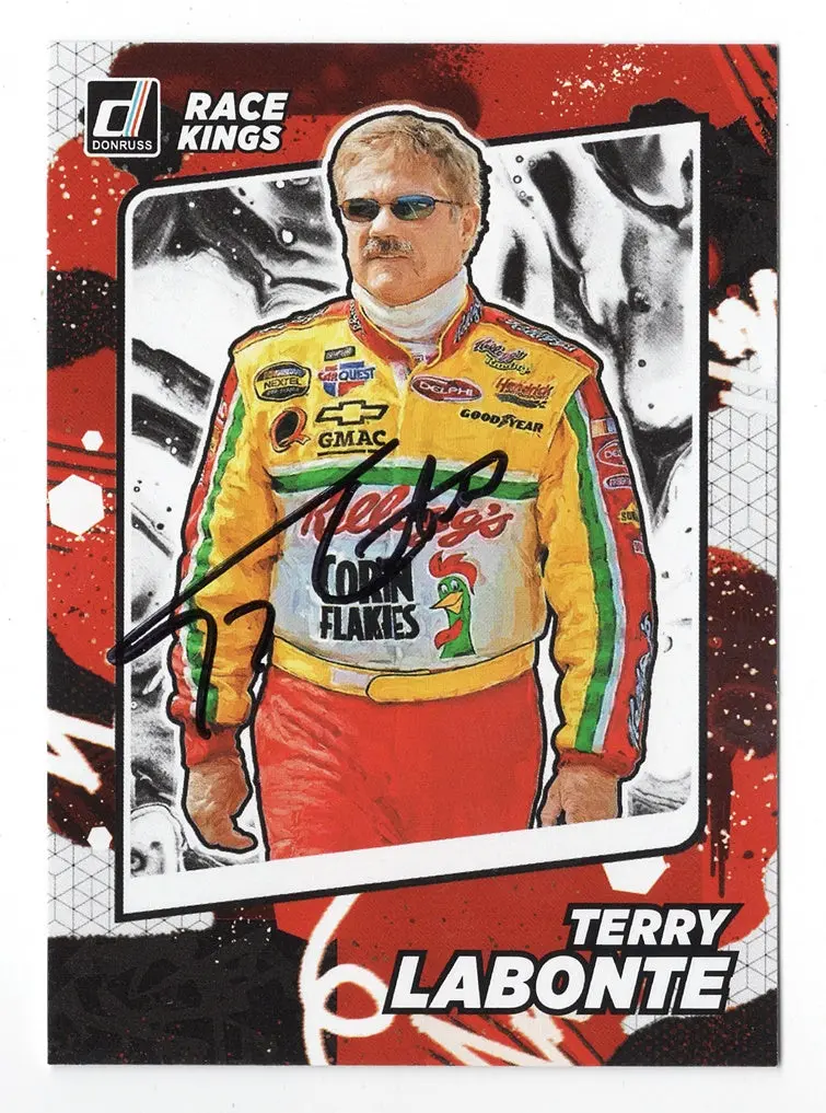 Autographed Terry Labonte 2022 Donruss Racing Race Kings (#5 Kelloggs Team) Insert Signed Collectible Nascar Trading Card With Coa 1