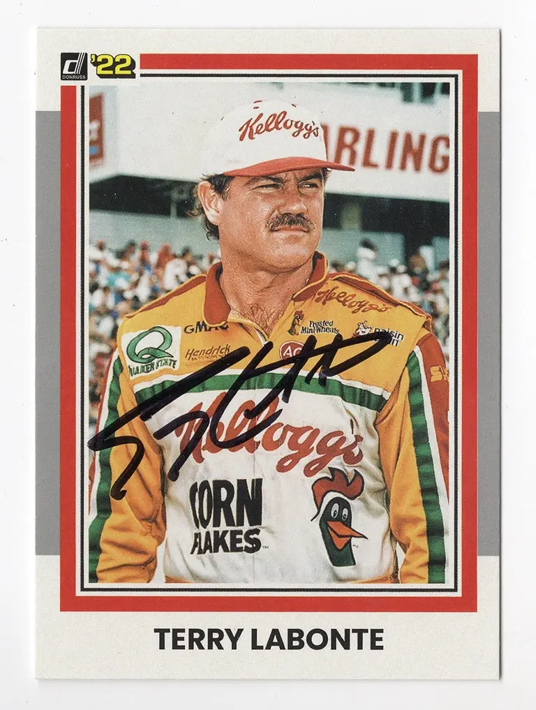 Autographed Terry Labonte 2022 Donruss Racing Texas Terry (#5 Kelloggs Team) Rare Gray Parallel Insert Signed Collectible Nascar Trading Card With Coa 1