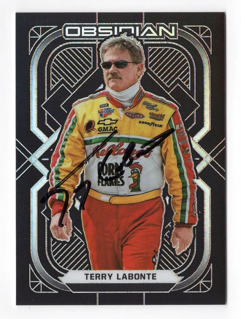 Autographed Terry Labonte 2022 Panini Chronicles Racing Obsidian Insert Signed Nascar Collectible Trading Card With Coa 1