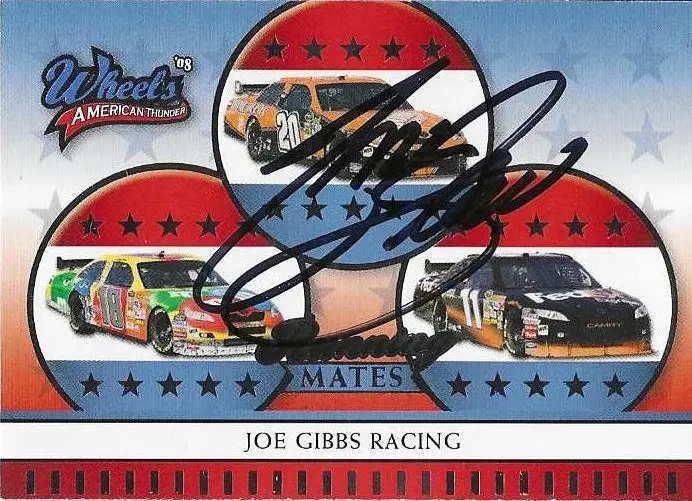 Autographed Tony Stewart 2008 Wheels American Thunder Running Mates (Joe Gibbs Racing Team) Signed Collectible Nascar Trading Card With Coa 1
