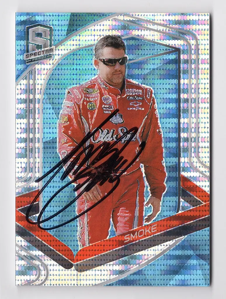 Autographed Tony Stewart 2021 Panini Chronicles Racing Spectra Prizm Rare Insert Signed Nascar Collectible Trading Card With Coa #06/99 1