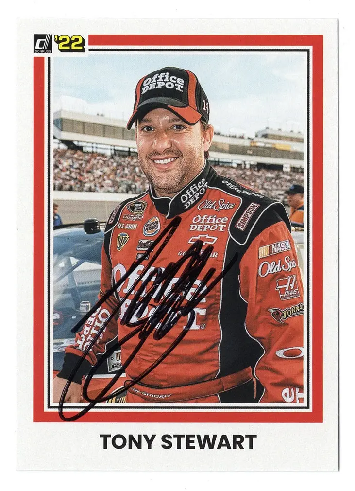 Autographed Tony Stewart 2022 Donruss Racing The Rushville Rocket (#14 Office Depot Team) Signed Nascar Collectible Trading Card With Coa 1