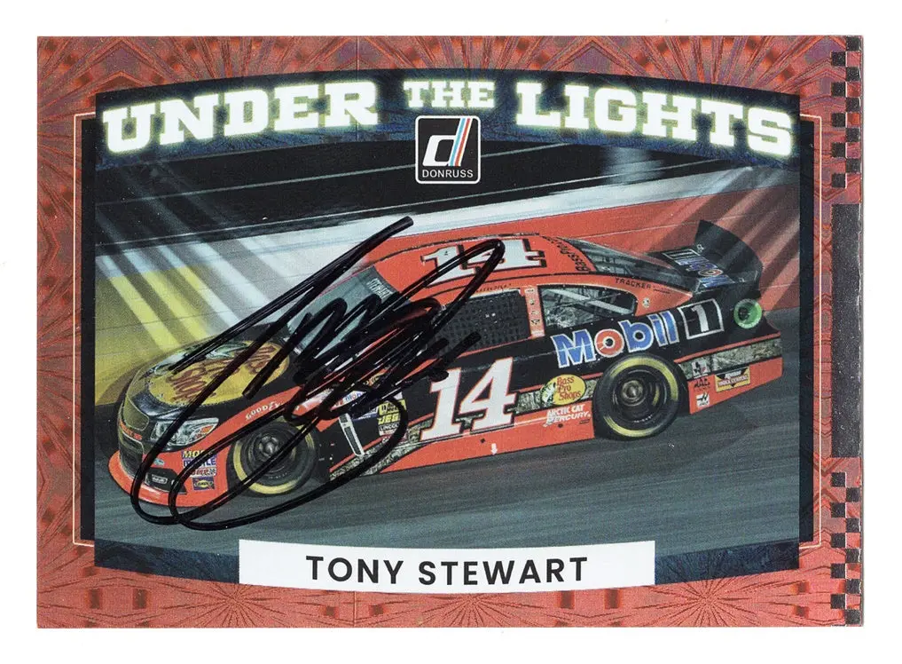 Autographed Tony Stewart 2022 Donruss Racing Under The Lights Rare Insert Signed Nascar Collectible Trading Card With Coa 1