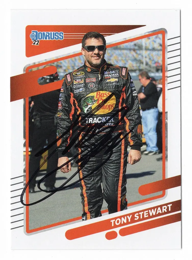 Autographed Tony Stewart 2022 Donruss Racing (#14 Bass Pro Shops Team) Signed Nascar Collectible Trading Card With Coa 1