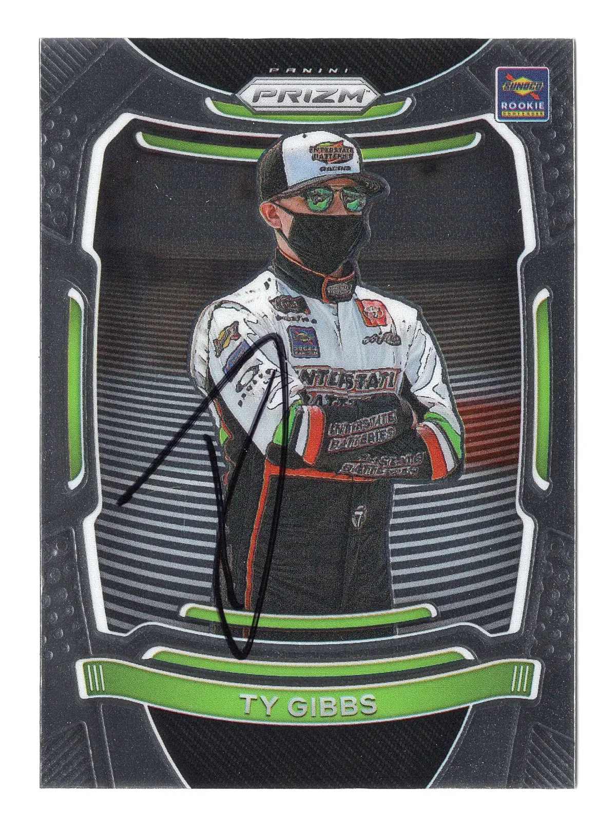Autographed Ty Gibbs 2021 Panini Prizm Racing Sunoco Rookie Signed Nascar Collectible Trading Card With Coa 1