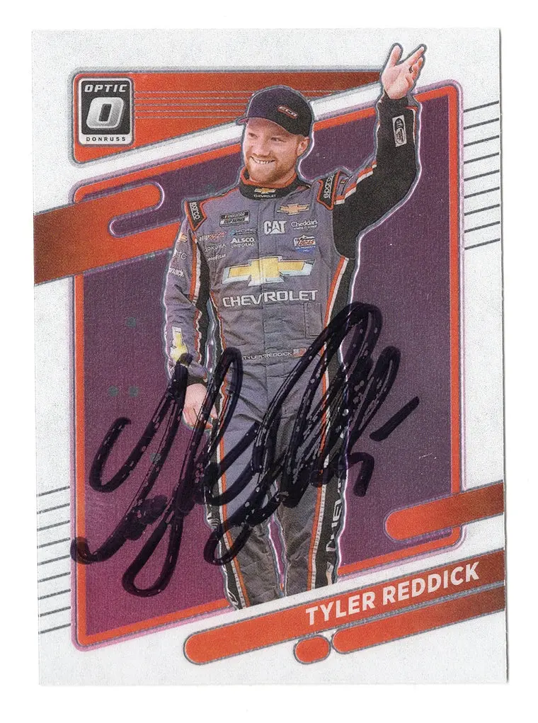 Autographed Tyler Reddick 2022 Donruss Optic Racing (#8 Rcr Team) Nascar Cup Series Signed Nascar Collectible Trading Card With Coa 1