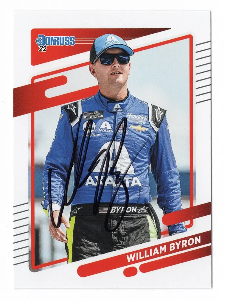Autographed William Byron 2022 Donruss Racing (#24 Axalta Team) Hendrick Motorsports Signed Nascar Collectible Trading Card With Coa 1