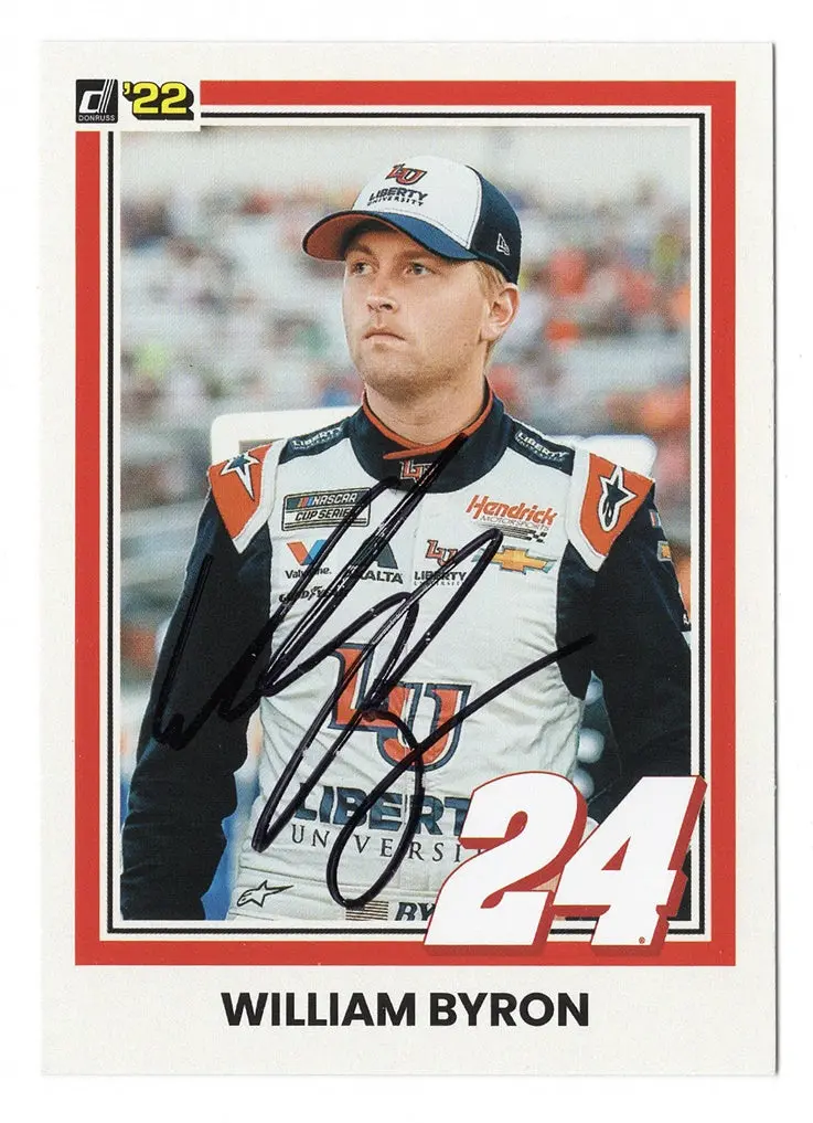 Autographed William Byron 2022 Donruss Racing (#24 Liberty University Team) Signed Nascar Collectible Trading Card With Coa 1