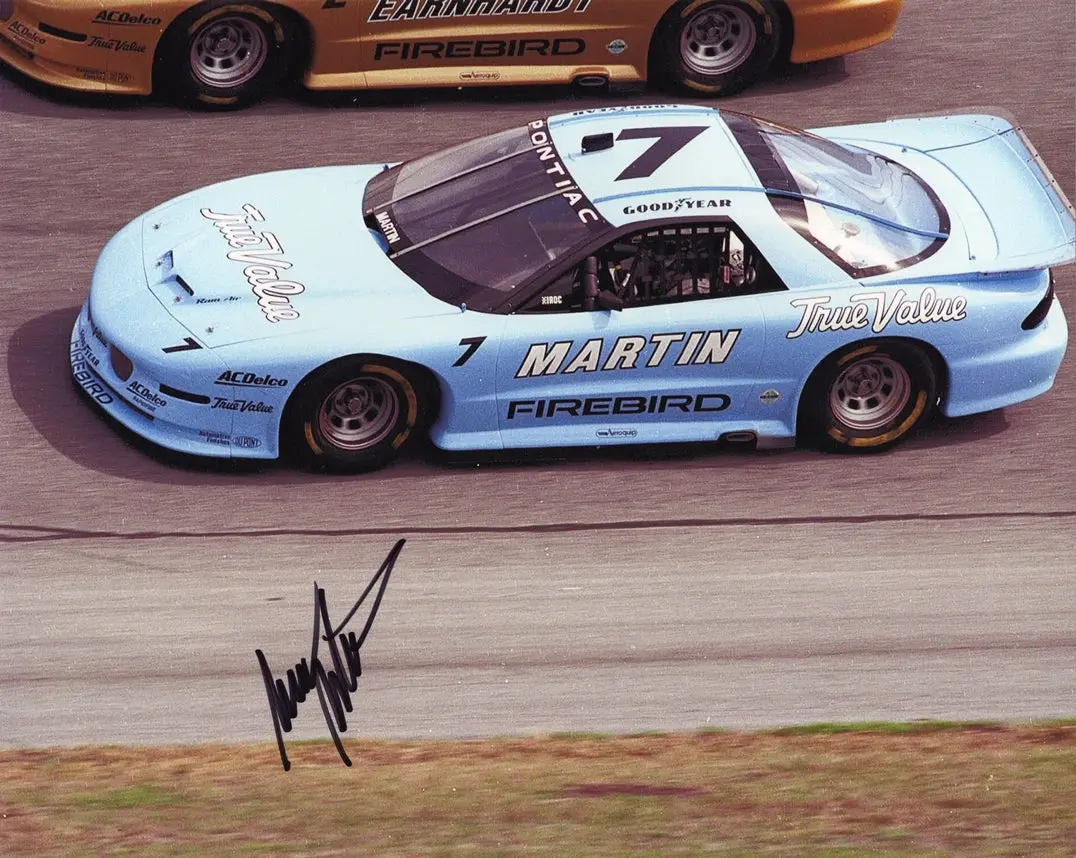 Autographed 1995 Mark Martin #7 True Value Firebird Iroc Series Champion (Vintage) Signed 8X10 Inch Nascar Glossy Photo With Coa 1