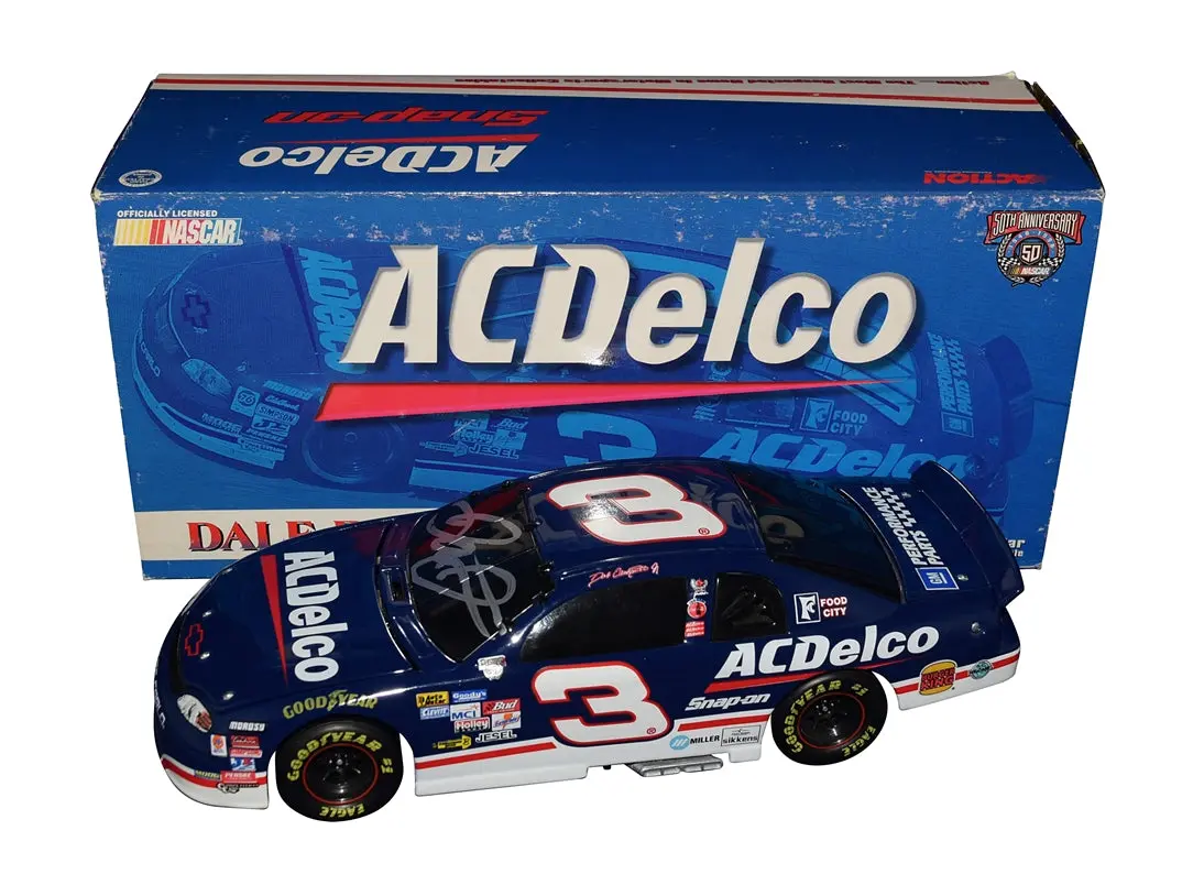 Autographed 1998 Dale Earnhardt Jr. #3 Acdelco Racing (Busch Series Championship Season) Black Window Bank Vintage Action 1/24 Scale Collectible Nascar Diecast Car With Coa 1