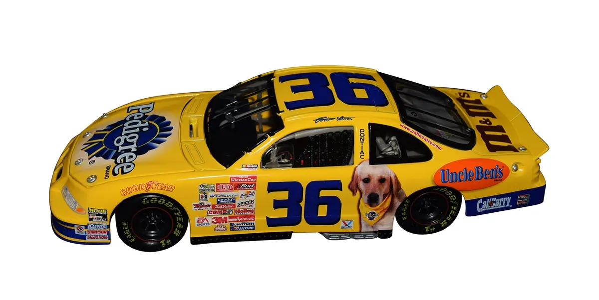 Autographed 1999 Ernie Irvan #36 Pedigree Racing (Winston Cup Series) Vintage Rcca Clear Window Bank Signed Action 1/24 Scale Diecast Car With Coa (#1954 Of Only 2,500 Produced) 2