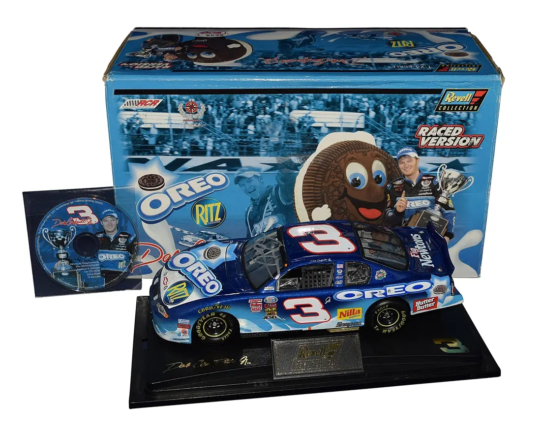 Autographed 2002 Dale Earnhardt Jr. #3 Oreo-Ritz Daytona Win (Raced Version) Busch Series Revell Signed 1/24 Scale Nascar Collectible Diecast Car With Coa 1