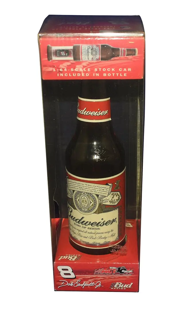 Autographed 2002 Dale Earnhardt Jr. #8 Budweiser Racing 1/64 Car In Bottle Action Signed Nascar Diecast Car With Coa 2