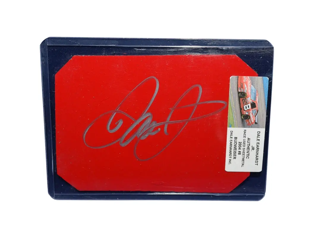 Autographed 2004 Dale Earnhardt Jr. #8 Budweiser Racing Race Used Sheet Metal Rare Red Dei Car Piece Signed Nascar Collectible With Coa 1