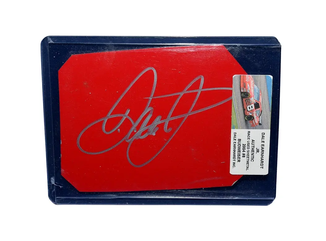Autographed 2004 Dale Earnhardt Jr. #8 Budweiser Racing Race Used Sheet Metal Red Dei Car Piece Signed Nascar Collectible With Coa 1