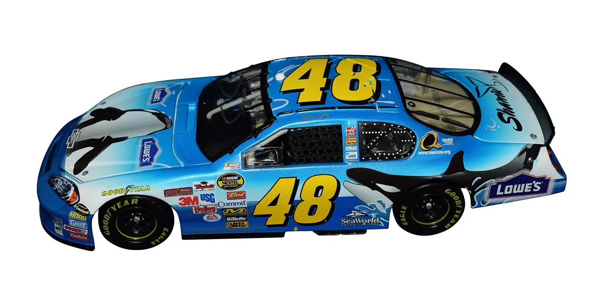 Autographed 2006 Jimmie Johnson #48 Lowes Racing Seaworld (Championship Season) Signed Action 1/24 Scale Nascar Diecast Car With Coa (1 Of Only 8,556 Produced) 2