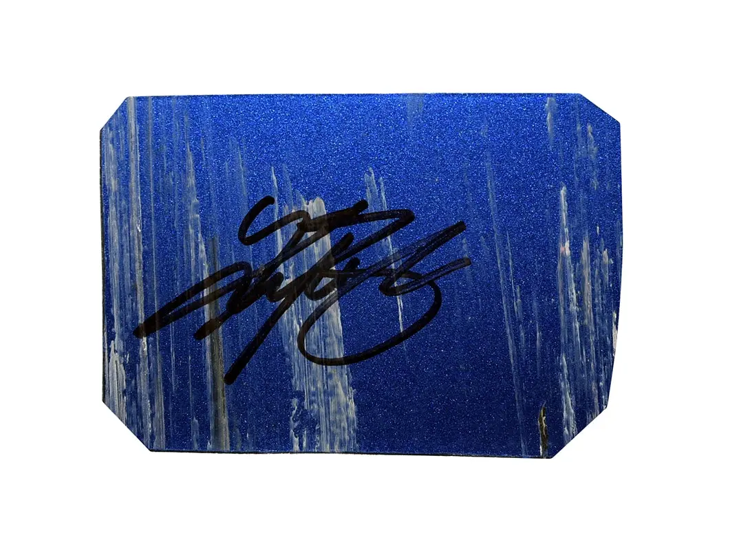 Autographed 2006 Kyle Busch #5 Lowes Racing Race Used Sheet Metal (Hendrick Motorsports) Blue Piece Signed Nascar Collectible With Coa 1