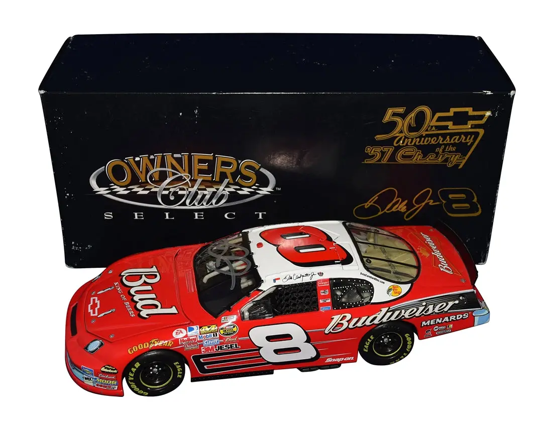 Autographed 2007 Dale Earnhardt Jr. #8 Budweiser Racing '57 Chevy (50Th Anniversary) Owners Club Select Signed 1/24 Scale Nascar Diecast Car With Coa (#229 Of Only 504 Produced) 1