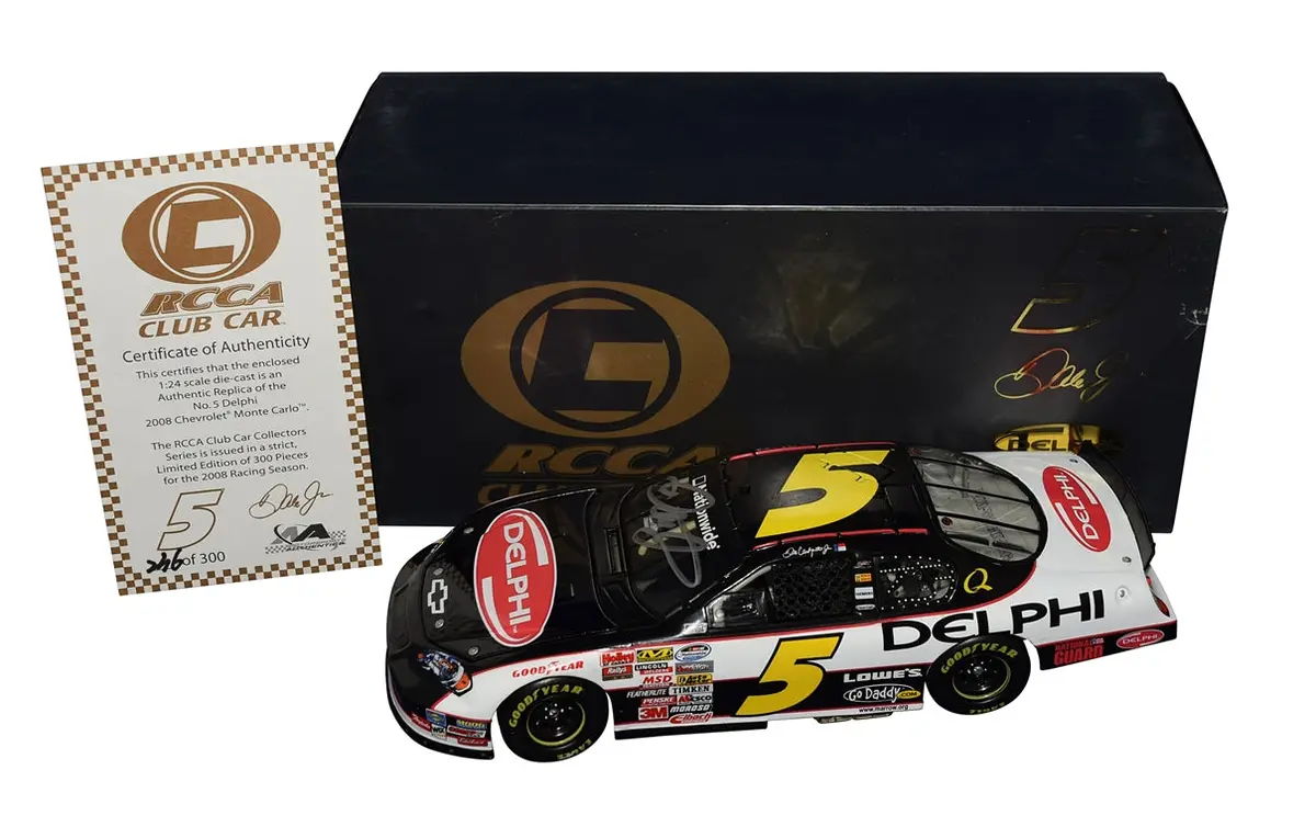 Autographed 2008 Dale Earnhardt Jr. #5 Delphi Racing (Rcca Club Car) Nationwide Series Signed 1/24 Scale Nascar Diecast Car With Coa (#236 Of Only 300 Produced) 1