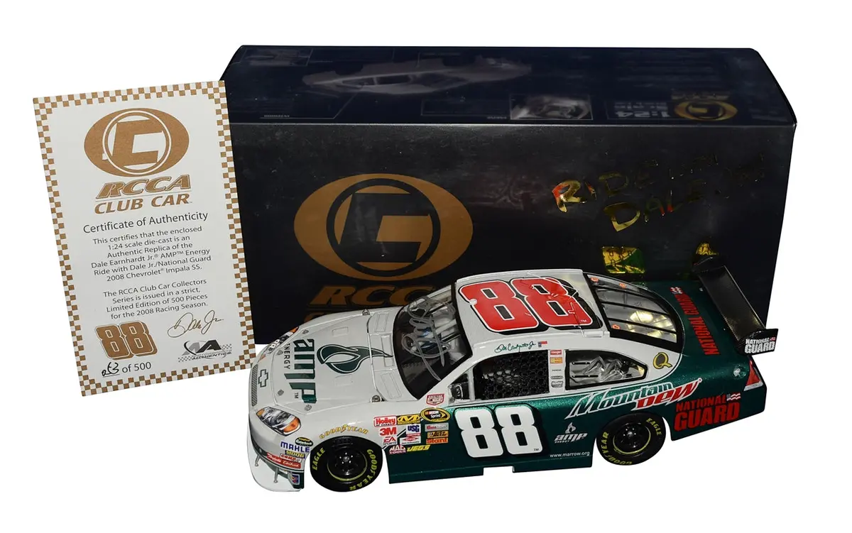 Autographed 2008 Dale Earnhardt Jr. #88 Amp Racing Ride With Dale Jr. (Rcca Club Car) Signed 1/24 Scale Nascar Diecast Car With Coa (#053 Of Only 500 Produced) 1